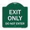 Signmission Designer Series Sign Exit Do Not Enter, Green & White Aluminum Sign, 18" H, GW-1818-24035 A-DES-GW-1818-24035 - alternate 1